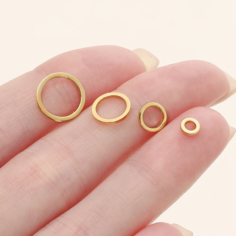 10/20Pcs/Pack 14K/18K Gold Color Plated Close Jump Rings Split Rings Connector for Jewelry Necklace Making Accessories