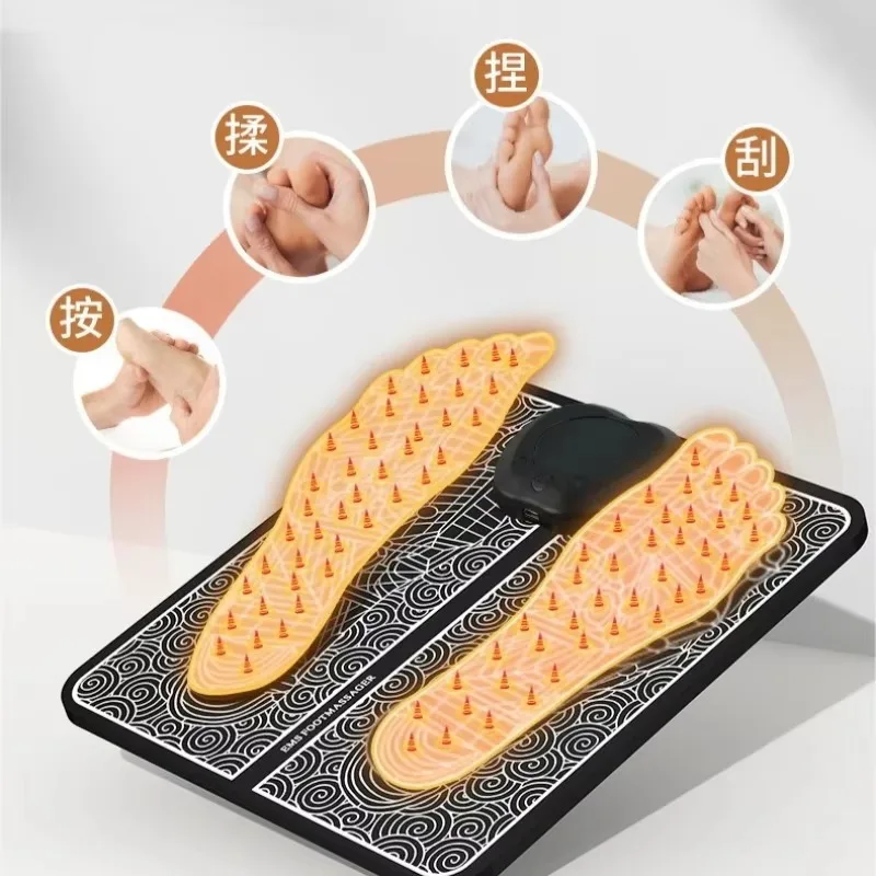 8 Modes of Foot Cycle Massager, USB Rechargeable Leg Muscle Stimulator, Remote Control for Relaxing Feet and Leg Massage Pads