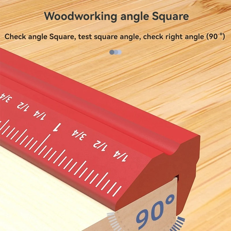 4Pcs V-Type Inch Woodworking Line Drawing Ruler Parallel/Vertical Scribing Ruler Aluminum Alloy Measuring Marking Ruler-A26I