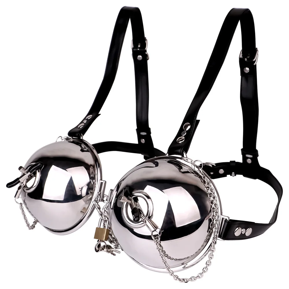 Metal Bras, Women Wear Nipple Irritating Toys, Leather Wears Sexy Metal Underwear, Sex Supplies view 3
