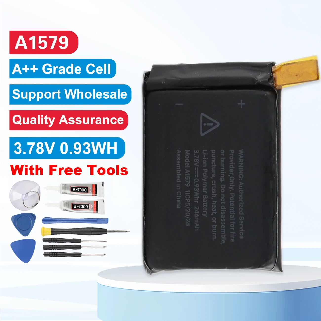 A1579 Replacement Battery for Apple Watch Series 1 42mm Sport Version A1554 (1st Generation) Adhesive + Tools