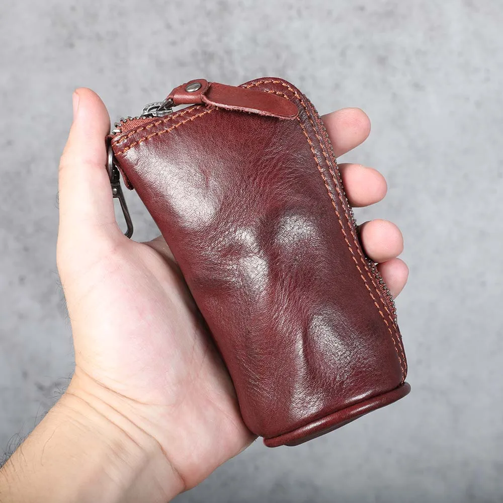 S.WORKER Echtleder Autoschlüsselhalter Große Kapazität Vollnarbiges Rindsleder Langlebiger Schlüsselanhänger Modisches Accessoire – Detail 13
