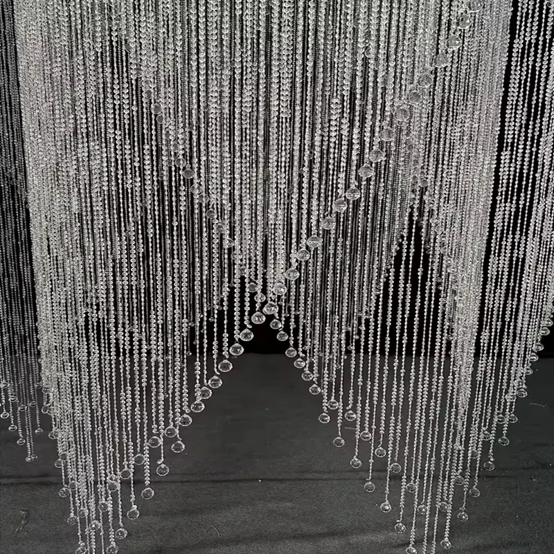 80x120cm Großer Spiral-Kristallperlen-Kronleuchter Hochzeits-Decken-Hängedekoration Event-Party Bühnen-Mittelstücke Requisiten – Detail 3