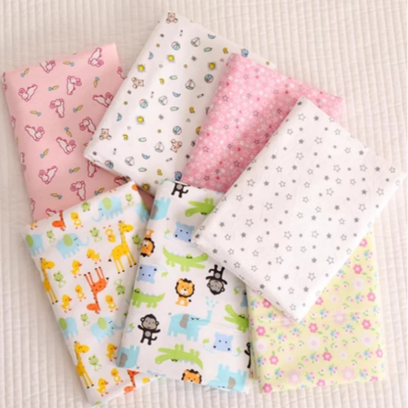 100% Cotton Flannel Fabric with Cartoon Printed for Baby, Autumn and Winter Sleepwear, Baby Bib, Clothes, Brushed Fabric, T315