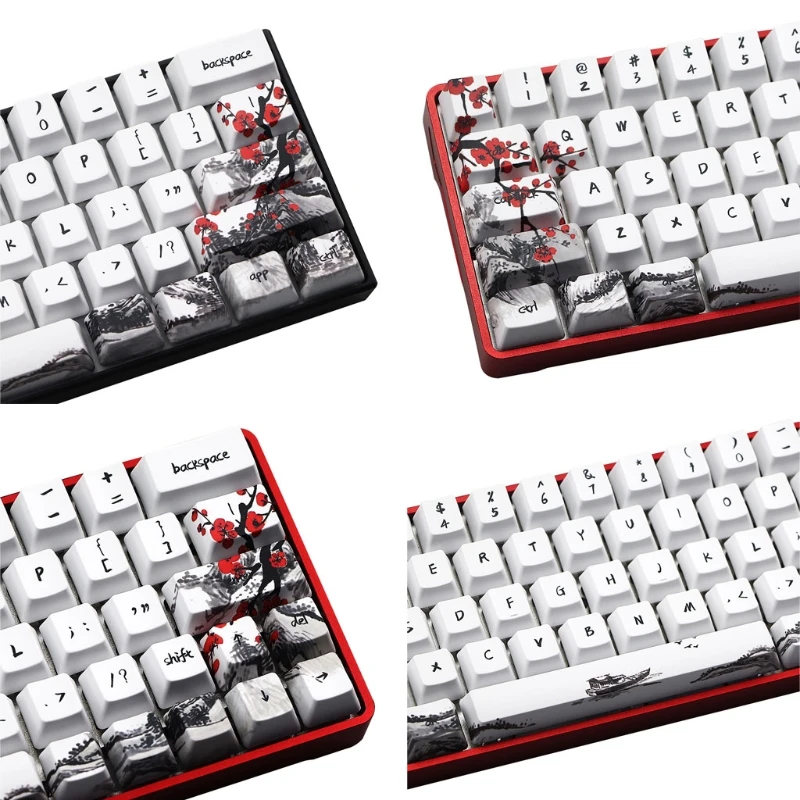 Teclas teclado mecánico personalizadas, perfil OEM 71 para teclas tinte Sub, compatibles con doble disparo Cherry MX GH60