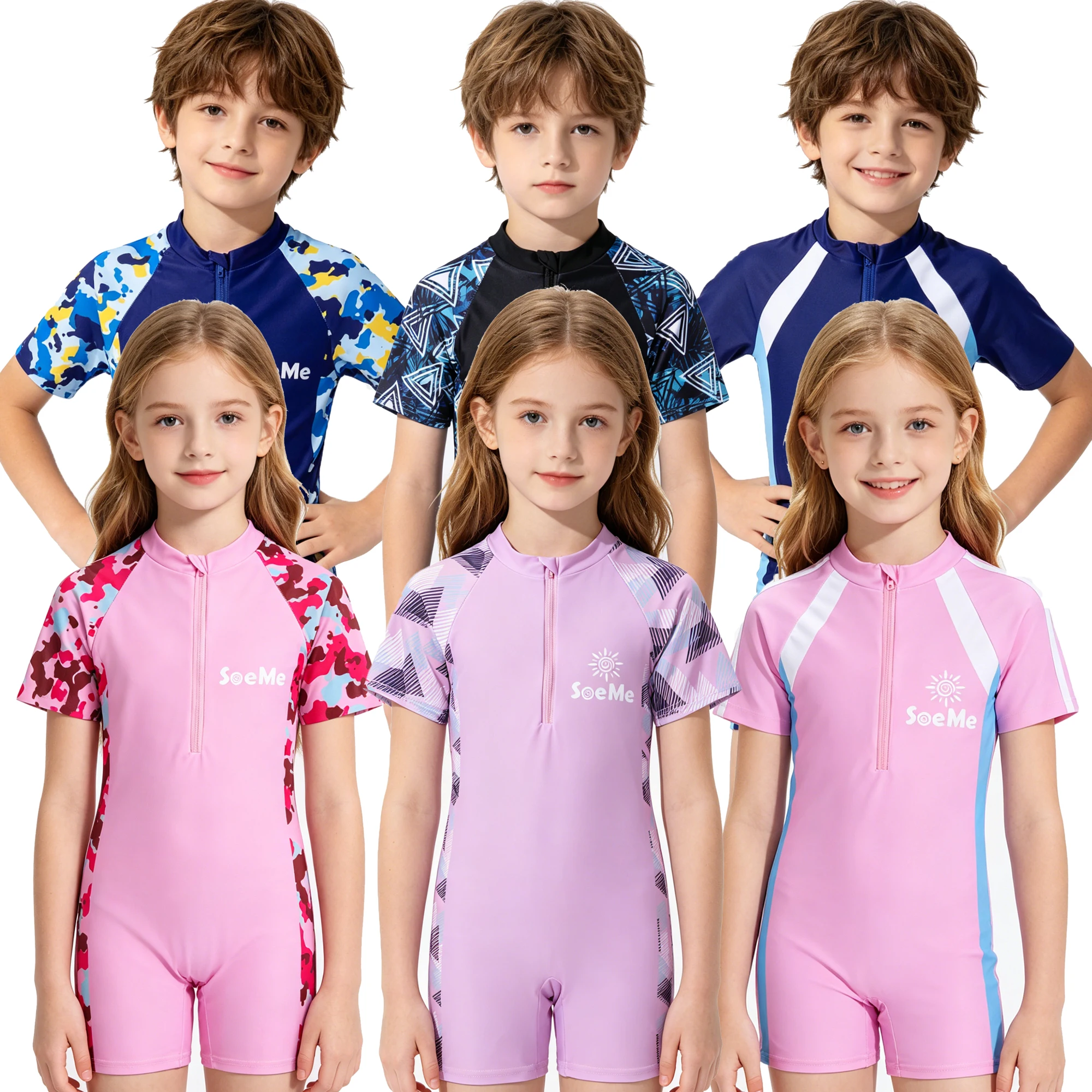 Children's Swimwear New One-piece Swimsuit For Boys And Girls Little Kids Big Kids Sun Protection Hot Spring Swimming Set