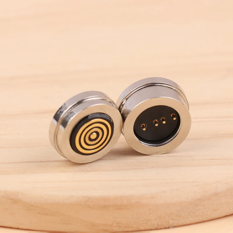 4 Pin Male Female 360 ° Blind Suction Waterproof Magnetic Pogo Pin Connector Spring Loaded DC Signal Transmission Charging