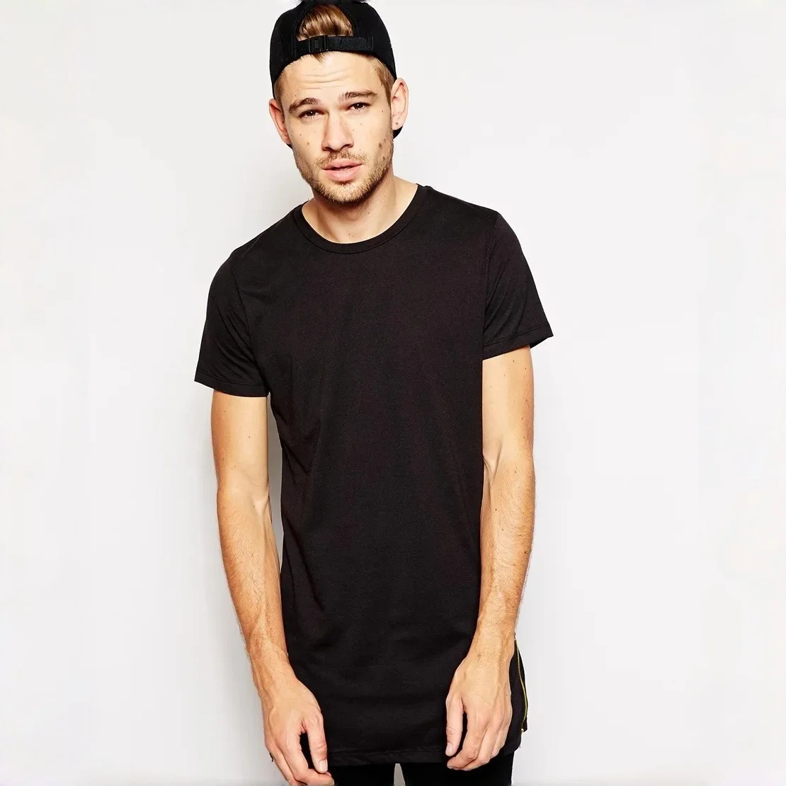 2026 MRMT Brand New Clothing Mens  Long T Shirt Hip Hop Extra Longline T-Shirt For Male Tshirt Zipper Man Leisure T Shirts