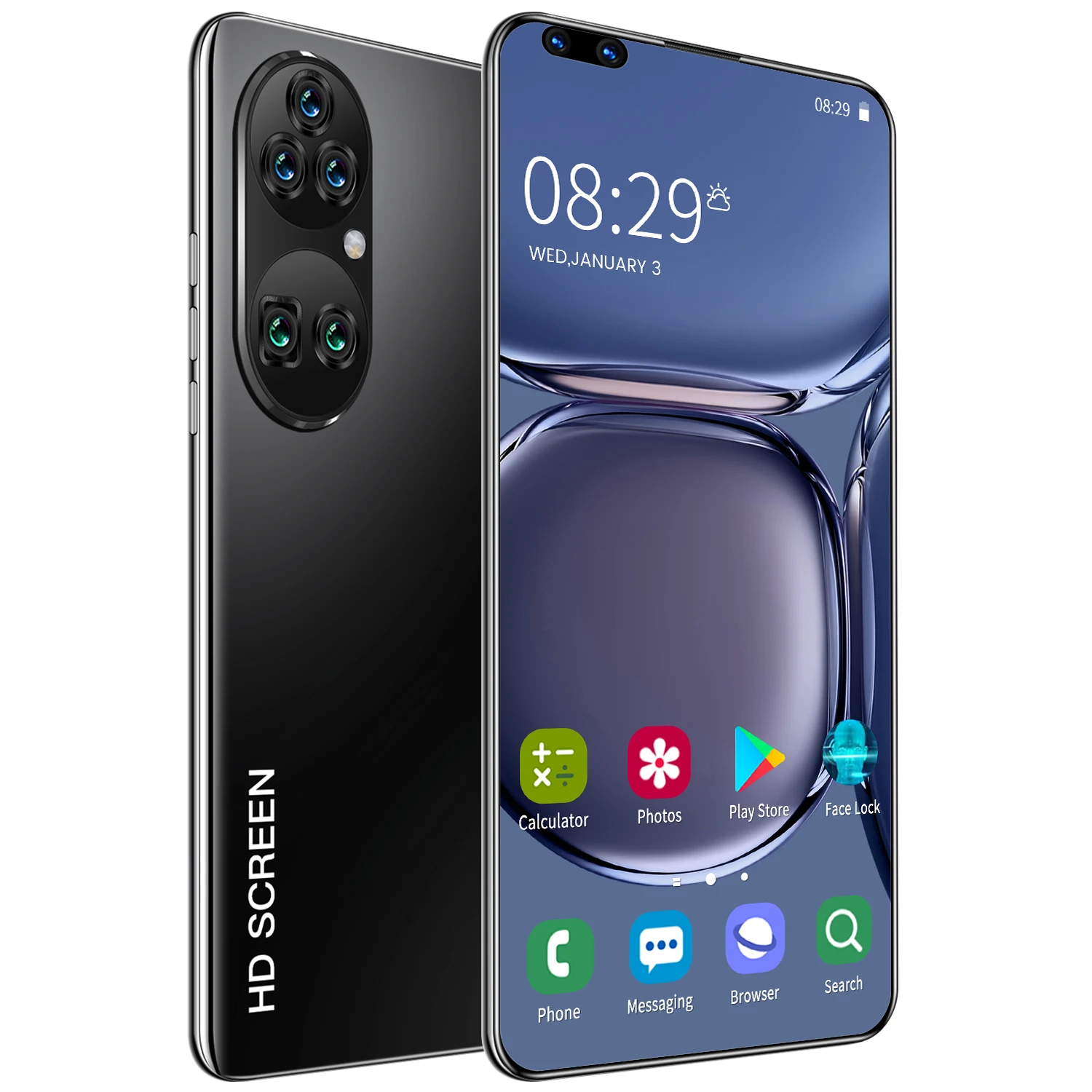 Ponsel pintar P60 Pro, HP Android 10 core 7.8 inci 16GB + 512GB 4K HD navigasi GPS 5G 40 + 48MP