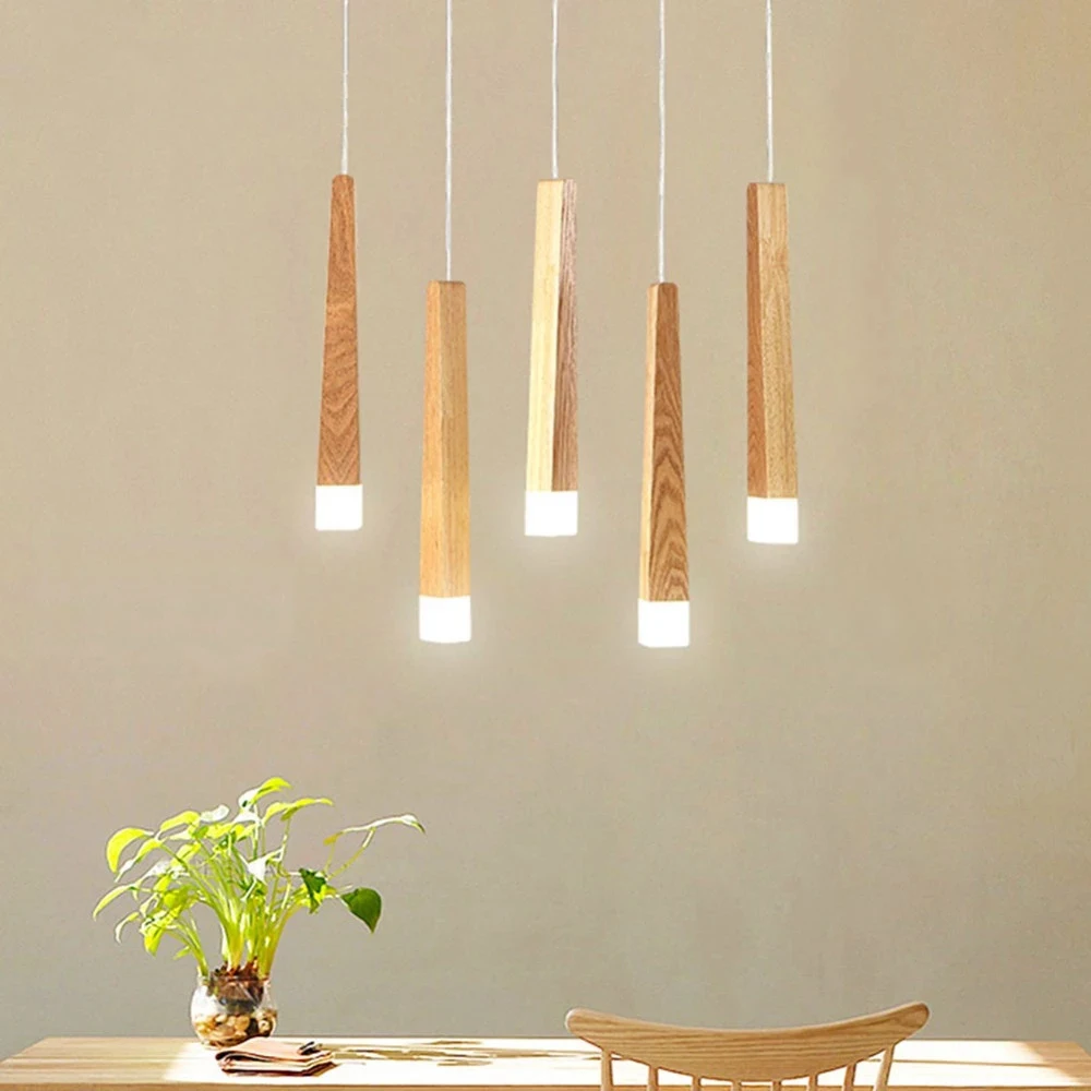 

Led Pendant Lamp Matchstick Pendant Lamp Wooden Light Creative Pendant Lamp Bar Saloon Restaurant Home Modern Solid Wood Lamp