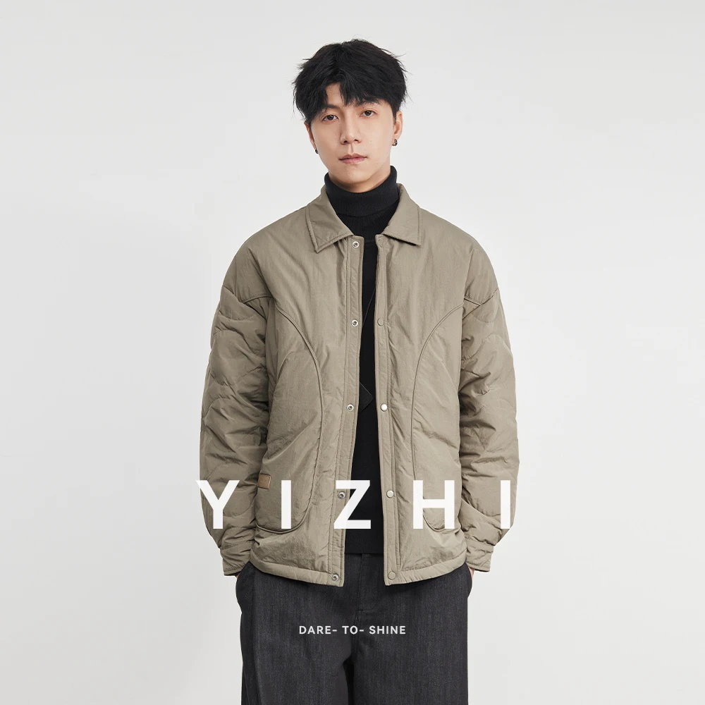

Модная мужская рабочая одежда с лацканами, пуховик, осень-зима 202, новая свободная повседневная модная верхняя одежда, куртка