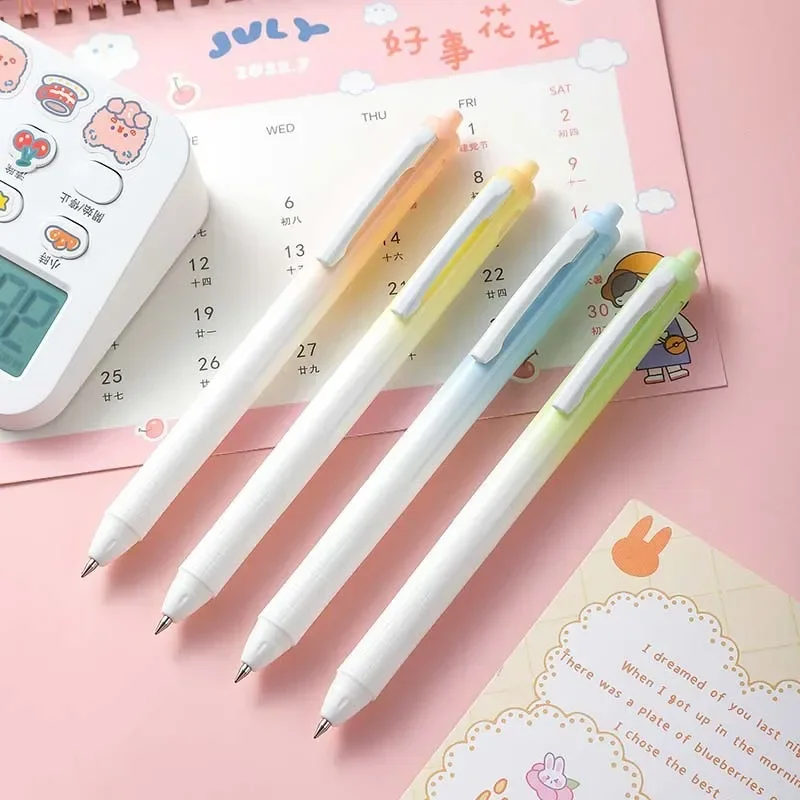 Rainbow Quick-Drying Gel Pen Bullet Water-Resistant Macaron Cute Gradient Color Gel Pen 2024 Office Accessories Cute Stationery