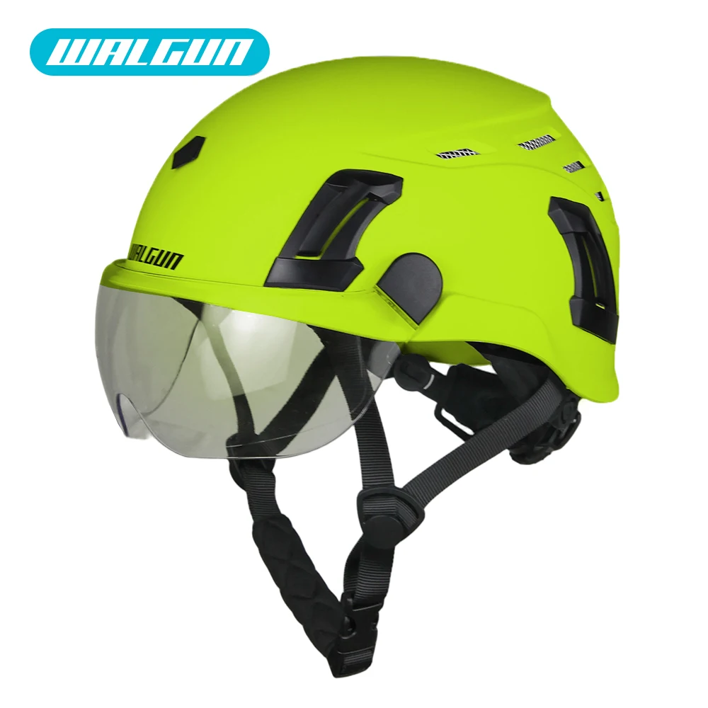 

Walgun K202 Construction Safety Helmet With Visor Built In Goggle Len Engineer Hard Hat ANSI Industrial Work Cap Head Protection