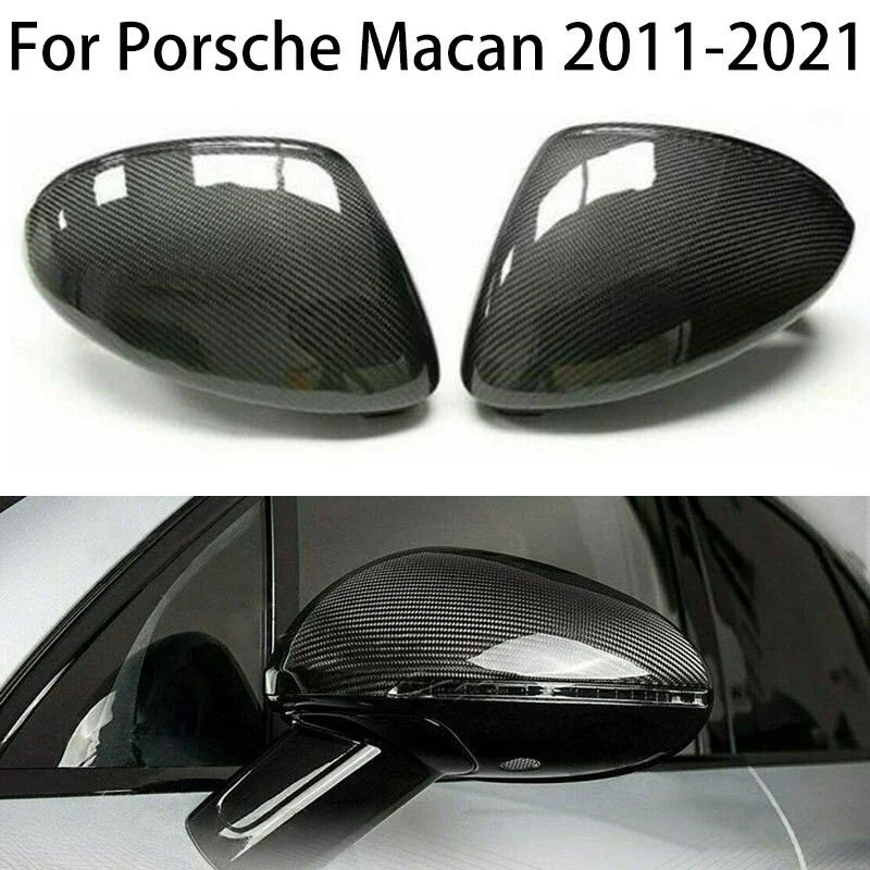 

For Porsche Macan 2011-2021 Carbon Fiber Car Rear View Side Mirror Cover Caps Add On Style Auto spare parts accessories