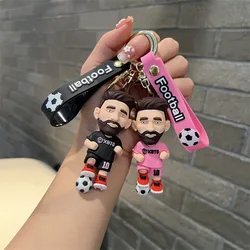Messi Figure Keychain Soccer Fans Bag Pendent Keyring Desk Ornament Key Accessories Kids Toy Boy Birthdays Gift for Friends