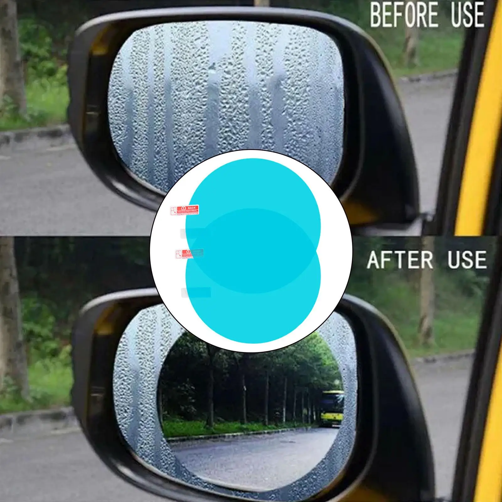 2 Pieces Car Sticker Rainproof Film Anti Glare Anti Fog Waterproof Film Protector Stickers SUV Motorcycles Window Bus