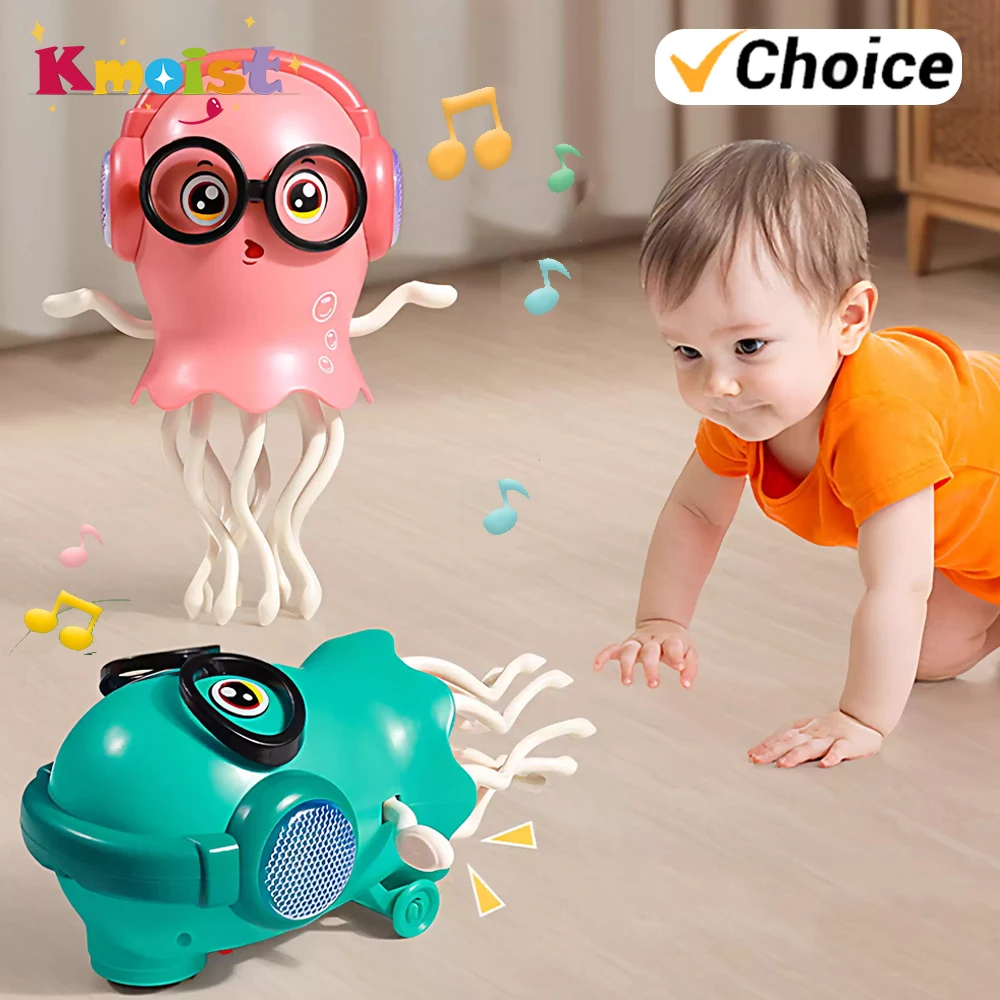 

Dancing Jellyfish Toys for Kid Automatic Obstacle Avoidance Crawling Walking Electric Jellyfish with Light Music Christmas Gifts