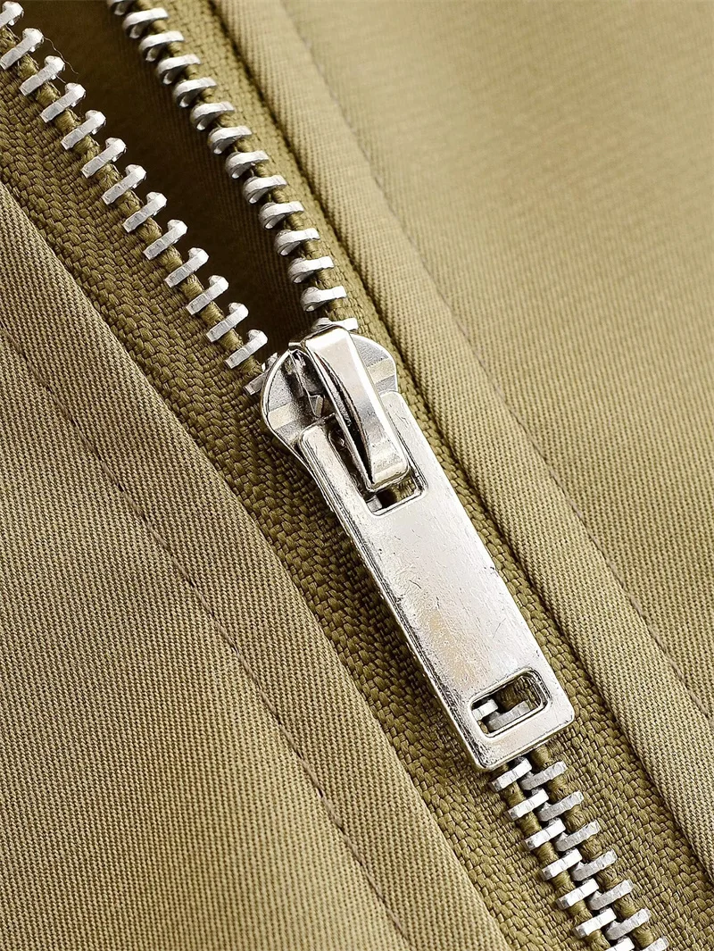 Jaket Wanita 2025 Musim Gugur/Musim Dingin Gaya Baru Khaki Jaket Katun Lengan Panjang dengan Kerah Bulu Longgar Hangat dan Kasual Modis