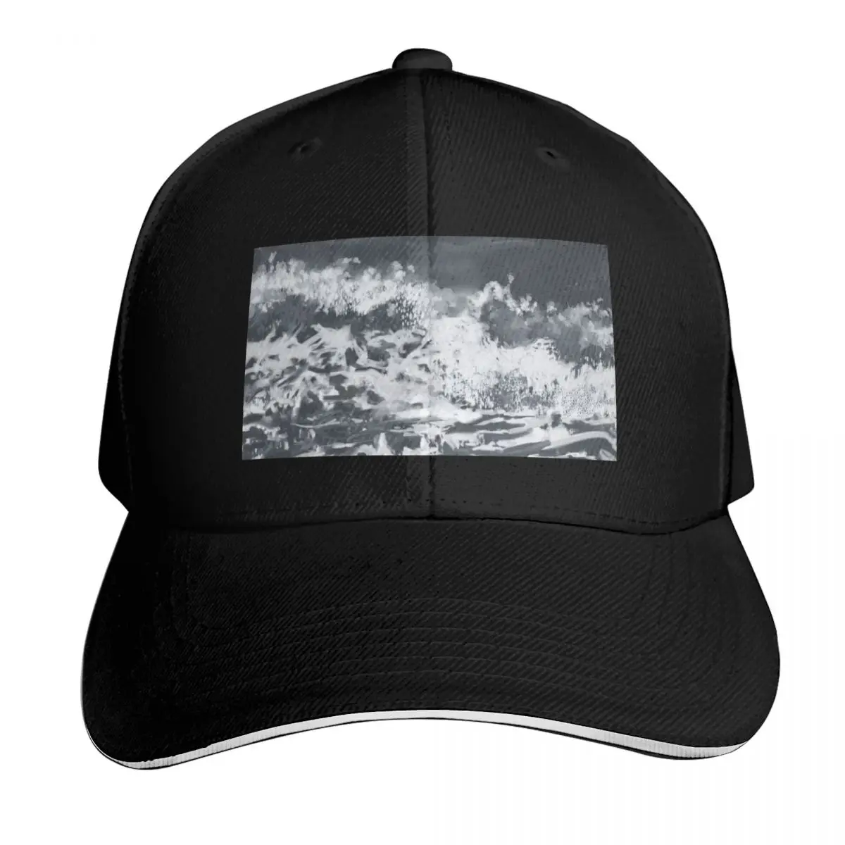 Ocean Rhythm 1 Baseball Cap Cotton Twill Breathable Contrast Two Tone Brim Snapback Flat Bill