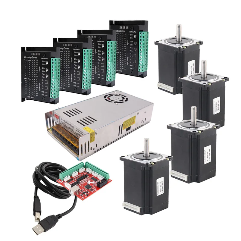 Hanpose Stepper Motor 57 23HS7628-TB6600 Drive Sets Torque 189N.CM 2.8A for 3D Printer Kit Cnc 4 Axis Nema 23 Stepper Motor
