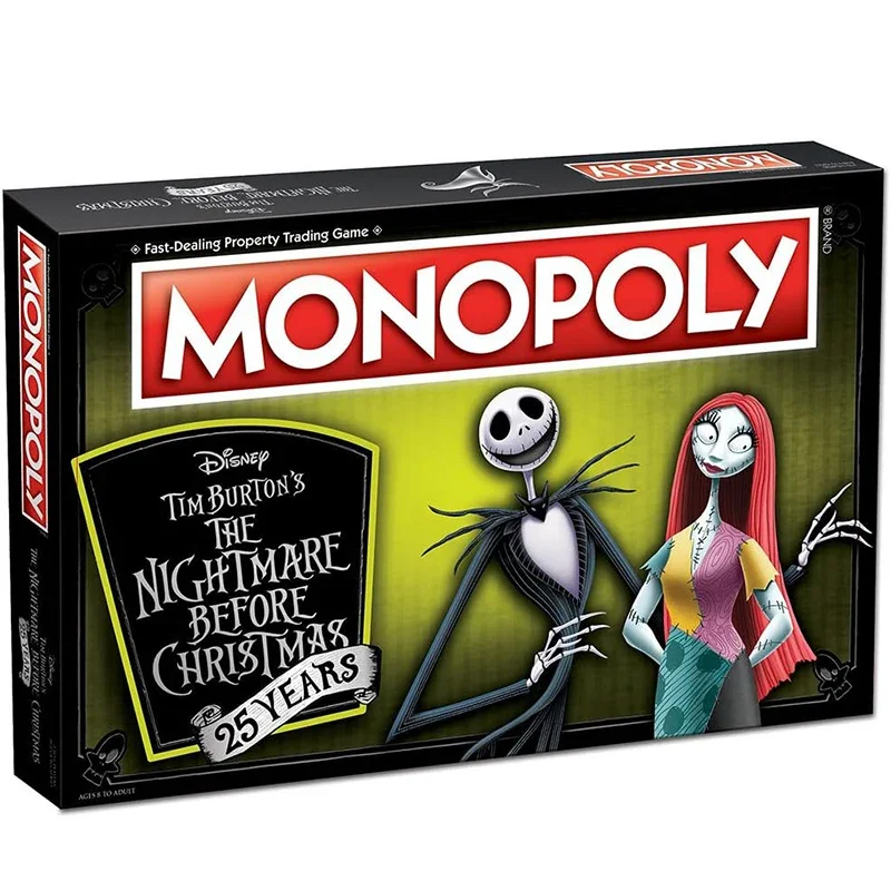 MONOPOLY The Nightmare Before Christmas Jack Skellington Sally Cosplay Board Game Paper Card Flight Chess Party Halloween Gift