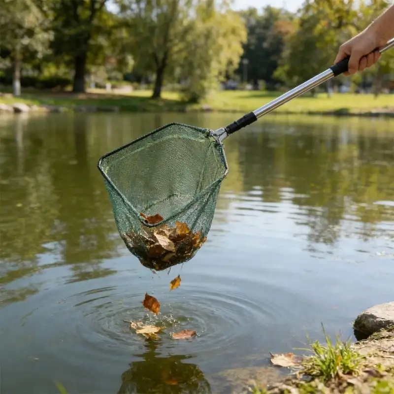  Floating Fishing Net Foldable Landing Net Easy Catches&Release with Telescopic Rod for Smooth Water Flows