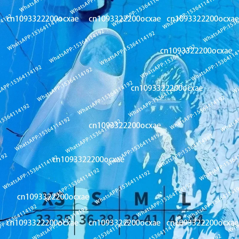 Fully Transparent Invisible Flippers, Professional Swimming Silicone Flippers, Freestyle Swimming Shoe Short Flippers