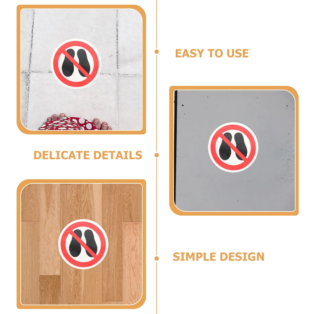 

1pcs No Step Warning Labels Safety Signs Do Not Step Here Traffic Sign Round Decals High Definition Easy Apply Stickers