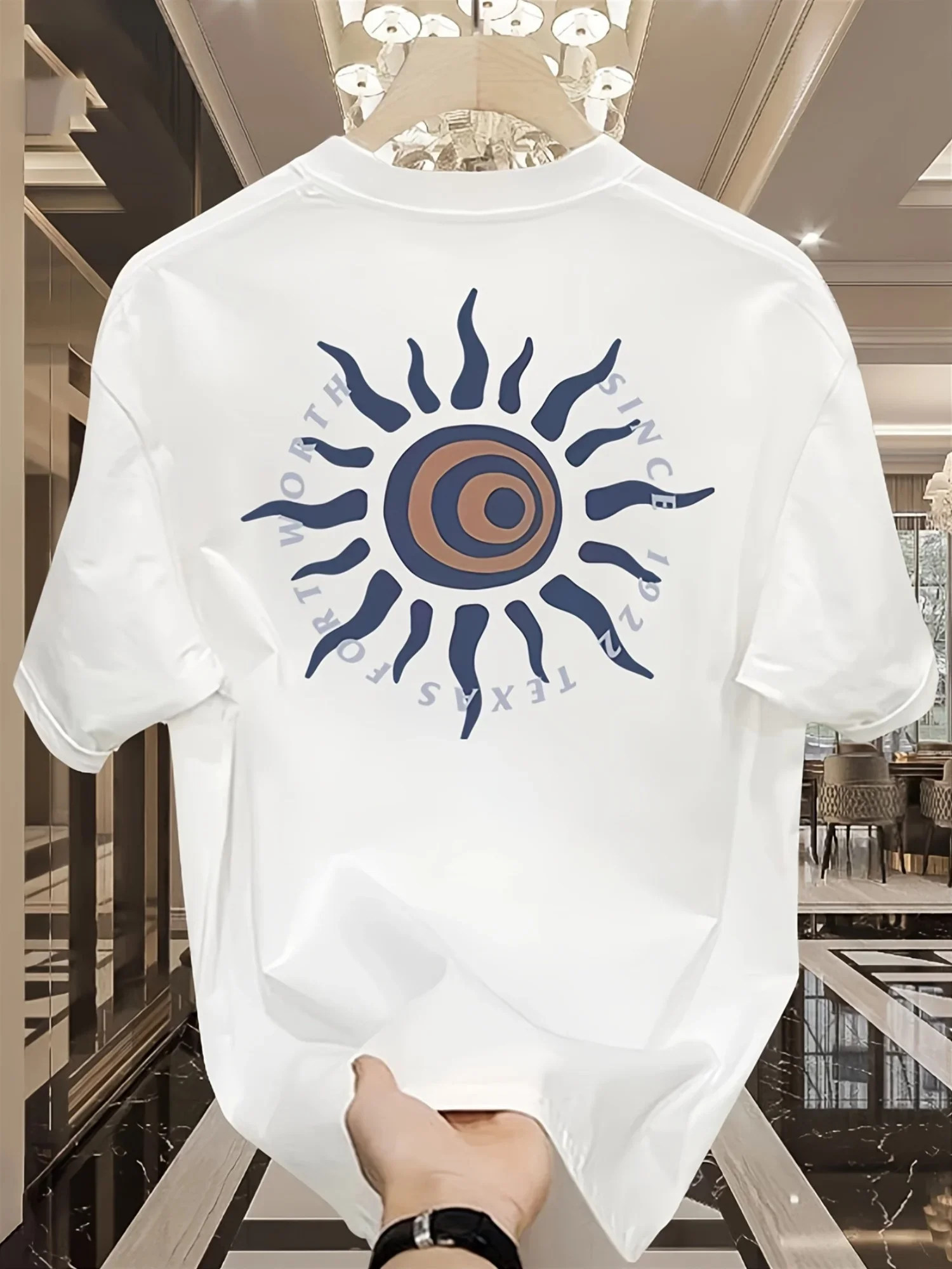 Men's Urban Retro T-shirt Featuring an Abstract Tribal Sun Pattern and the Words Since 1922 100% Cotton Summer T-shirt