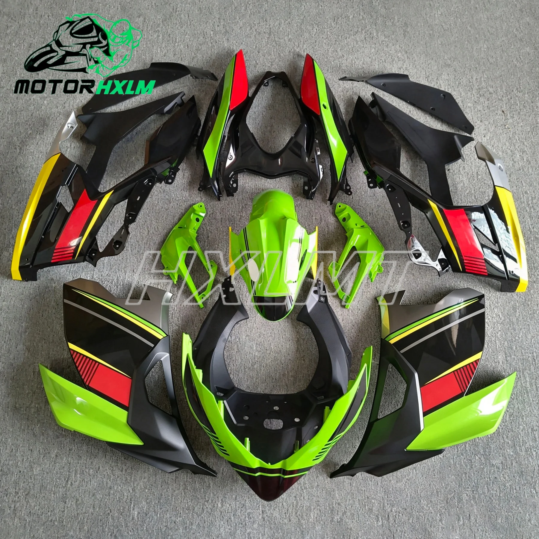 Motorcycle For Ninja 400 Ninja400 2018-2024 Full Fairing Kit Bodywork Cowling Injection 2023 Prints With Green and Black Lines