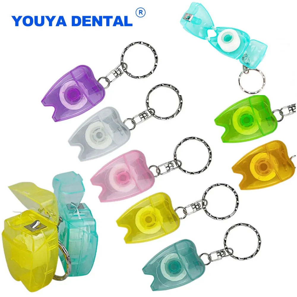 

Wholesale 15M Dental Floss Keychain Oral Care Flosser Teeth Cleaning Pick Oral Hygiene Health Clean Wire Beauty Smile Jewelry