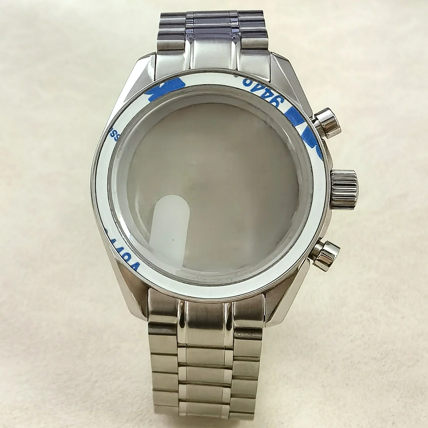 Корпус из нержавеющей стали VK63, 40 мм, ремешок Moonswatch, стильная задняя крышка с луной, подходит для VK63, кварцевый механизм, серебристые аксессуары для часов