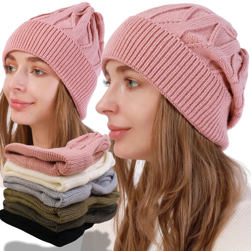 Gorros de malha unissex coreanos, chapéus femininos maré fria, bonés de diamante sólido para homens, caveiras quentes ao ar livre, outono, inverno