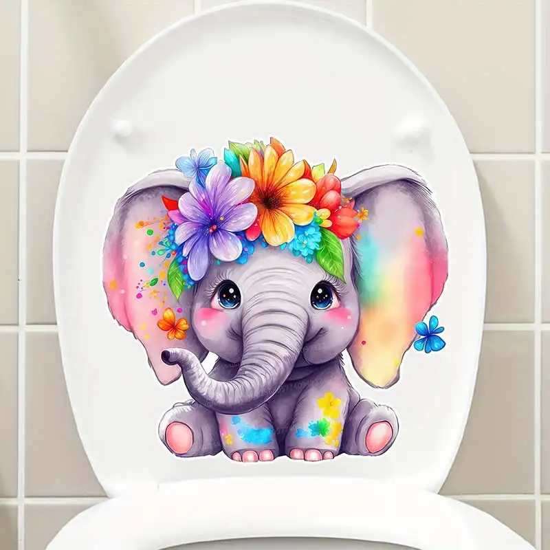 Cute Elephant Wall Stickers Living Room Sofa Background Decoration Wallpaper For Home Decor Kids room Art Decals Sticker S826