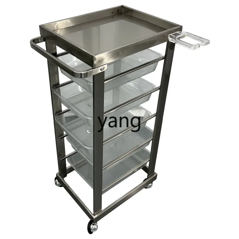 LH hair salon special stainless steel rack barber shop storage folding cart display rack