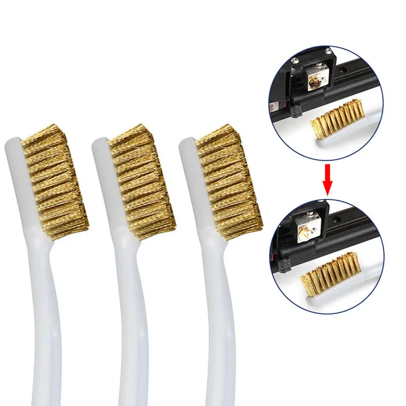 

Copper Wire Brush 3D Printer Cleaner Tool Toothbrush Handle 3D Printer Cleaning Heater Block V6 Nozzle Hot Bed 3D Printer Parts