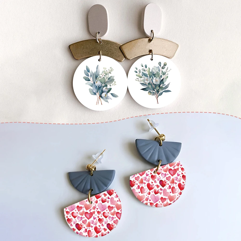 Polymer Clay Watercolor Transfer Paper Engraving Printing Model Decorative Paper DIY Earring Ceramic Craft Pottery Making Tools