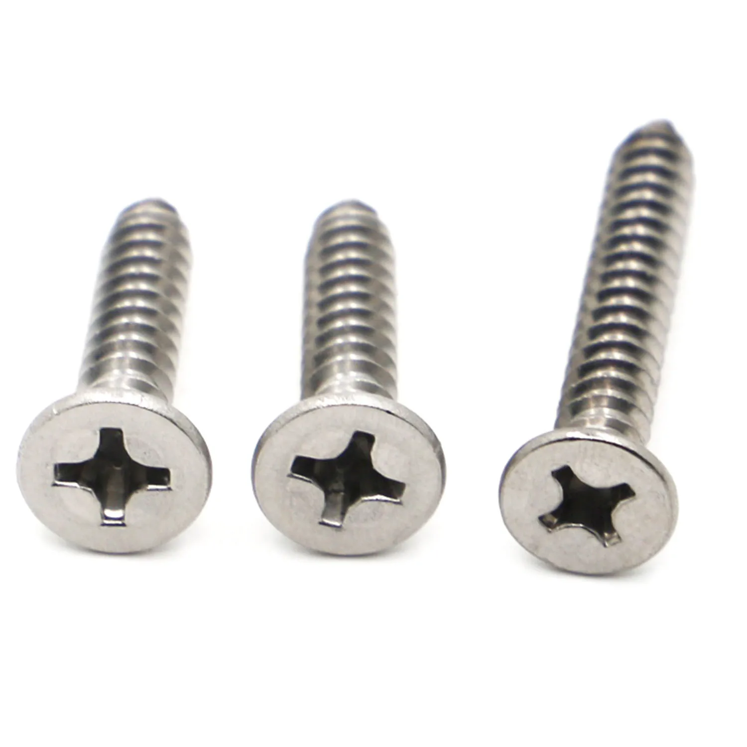 10/20/50pcs Cross Flat Head Self-tapping Screws M1 M1.2 M1.4 M1.7 M2 M2.3 M2.6 M3 M3.5 M4 M5 M6 Stainless Steel Phillips Screws