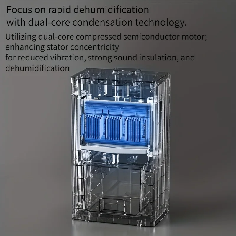 Secador deshumidificador doméstico a prueba de humedad, tanque de agua de 2,8 L, parada completa, purificación interior, secador de aire, deshumidificador para sótano