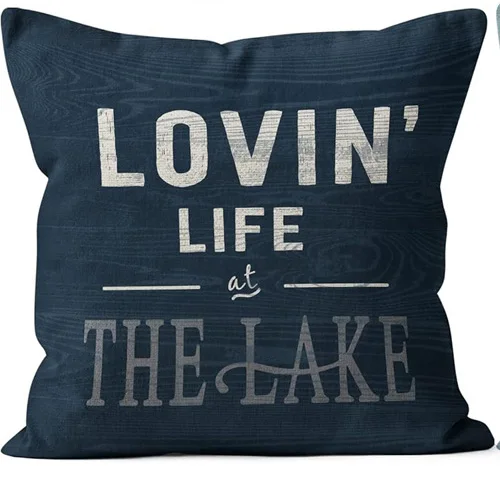 Life at the Lake: Relaxing Lake Double-sided Printed pillow cover Short plush Suitable living rooms sofas throw cushion cover