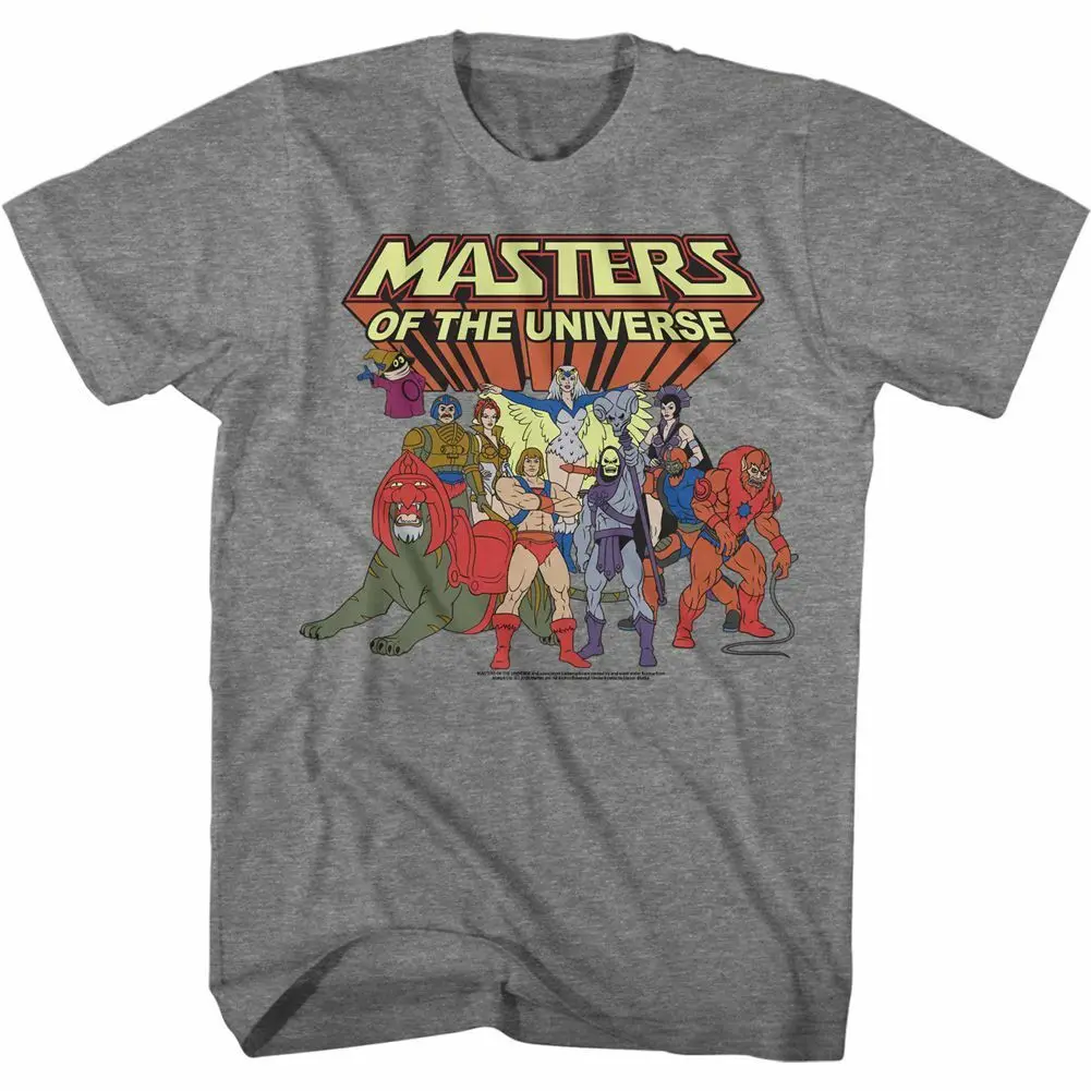 Masters Of The Universe Desatch Cast Graphite Heather Adult T Shirt