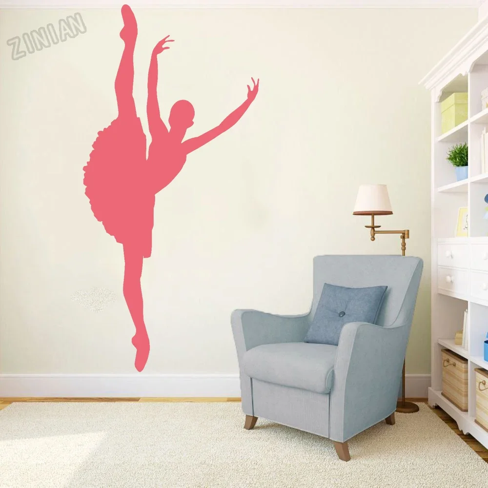 Gymnastic Dance Vinyl Wall Sticker For Dancing Studio Ballerina Wall Decal Decor Bedroom Modern Office Wall Stickers Art Y088