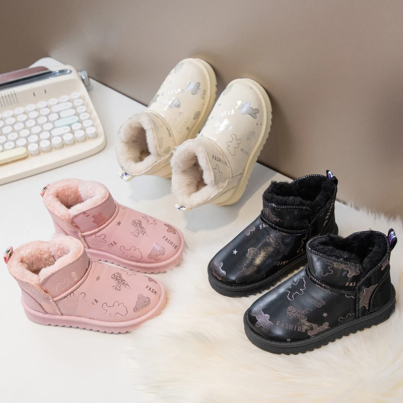 جديد أطفال موضة طباعة الثلوج أحذية الفتيان الفتيات الدافئة زائد الكشمير اصطف الأحذية عدم الانزلاق في الهواء الطلق أحذية الأطفال أحذية كاجوال 2025 #6