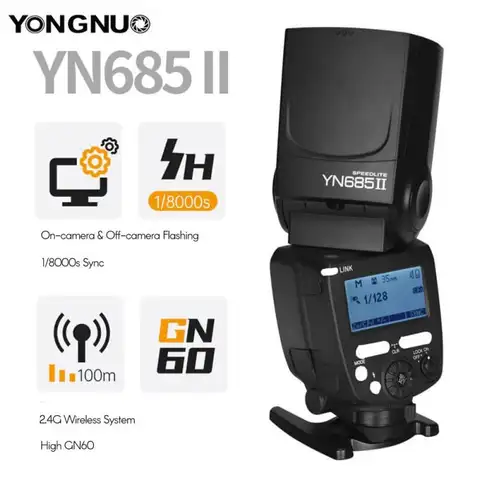 YONGNUO YN685 II TTL Camera Flash Speedlite 2.4G System 1/8000s Sync Wireless Flash Light For Canon Cameras 5D 60D 6D Mark II 7D