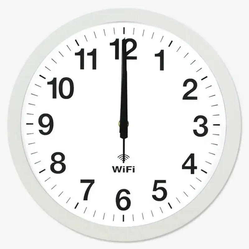 12 Inch Smart WIFI Automatic Time Synchronization Network Clock Mute Wall Clock Modern Minimalist Living Room Quartz Home Clock
