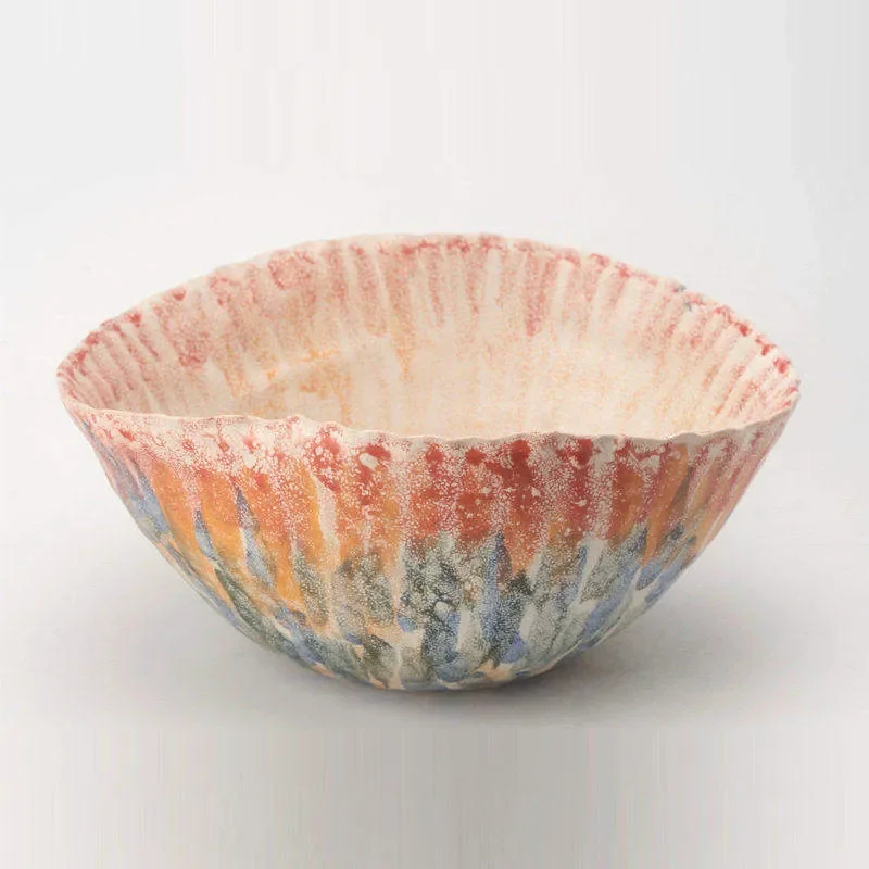 Jingdezhen Handmade Ceramic Fruit Plate Wabi Sand Wind Style Creative Storage Tray for Living Room Restaurant Hotel Home