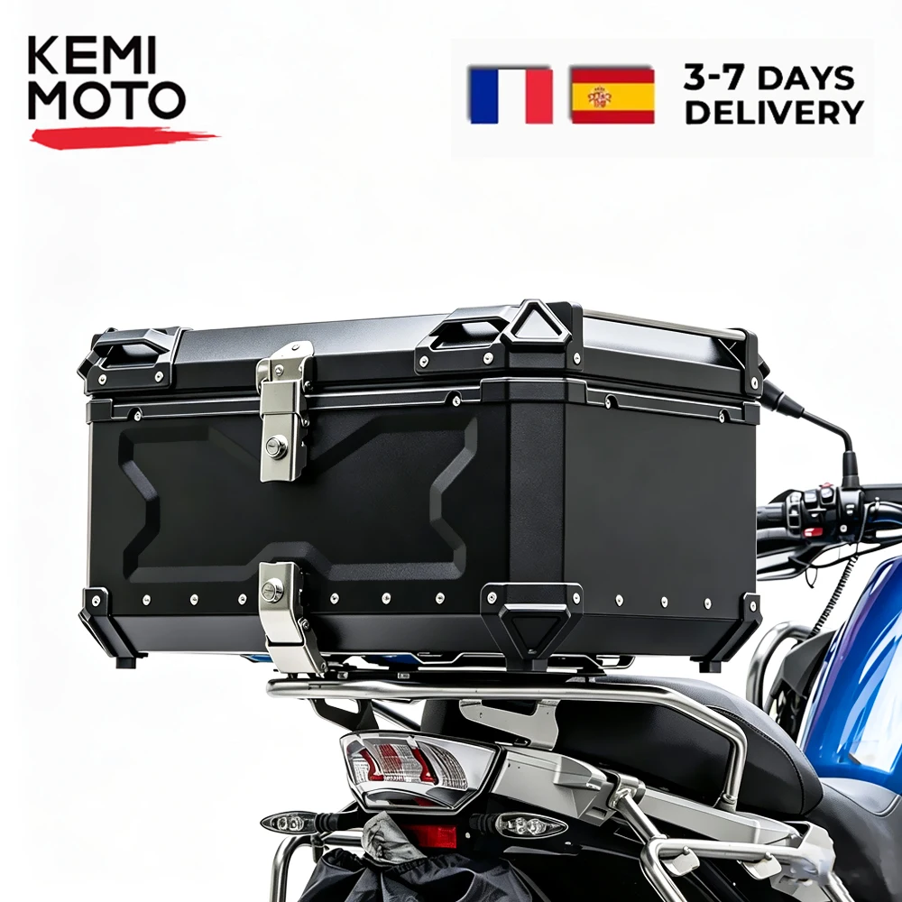 55L/14,53 Gallonen 65L/15,85 Gallonen Motorrad-Aufbewahrungsbox für Honda Africa Twin, BMW F900GS R1250GS, Suzuki V-Strom, CFMoto Ibex 450, universelle Aluminiumlegierungs-Motorradkoffer mit