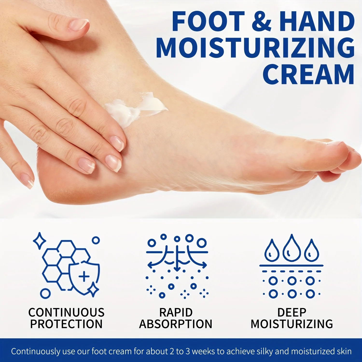 60% Urea Hand Foot Cream with 2% Salicylic Acid Glycerin Intense Hydration 24H Moisture Lock for Dry Skin Anti-Drying Crack