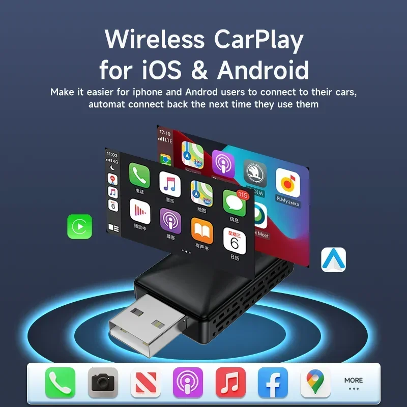 

FLIXIVI NEW Android Auto Wireless Adapter Carplay AI Box Car OEM Wired Android Auto To Wireless USB Dongle for Toyota Volvo