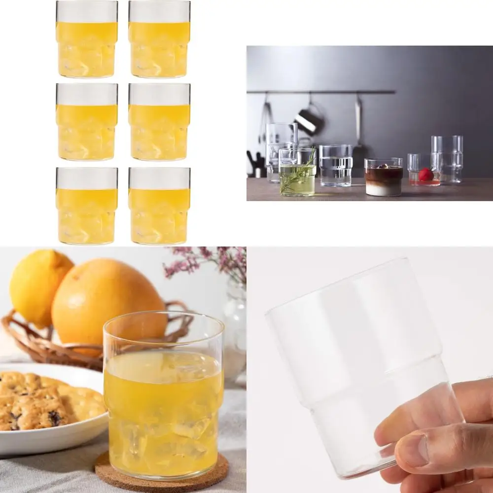 

Glass Tumblers Set of 6, 13.4 fl oz Capacity, Dishwasher Safe, Japanese Craftmanship, Drinking Cups